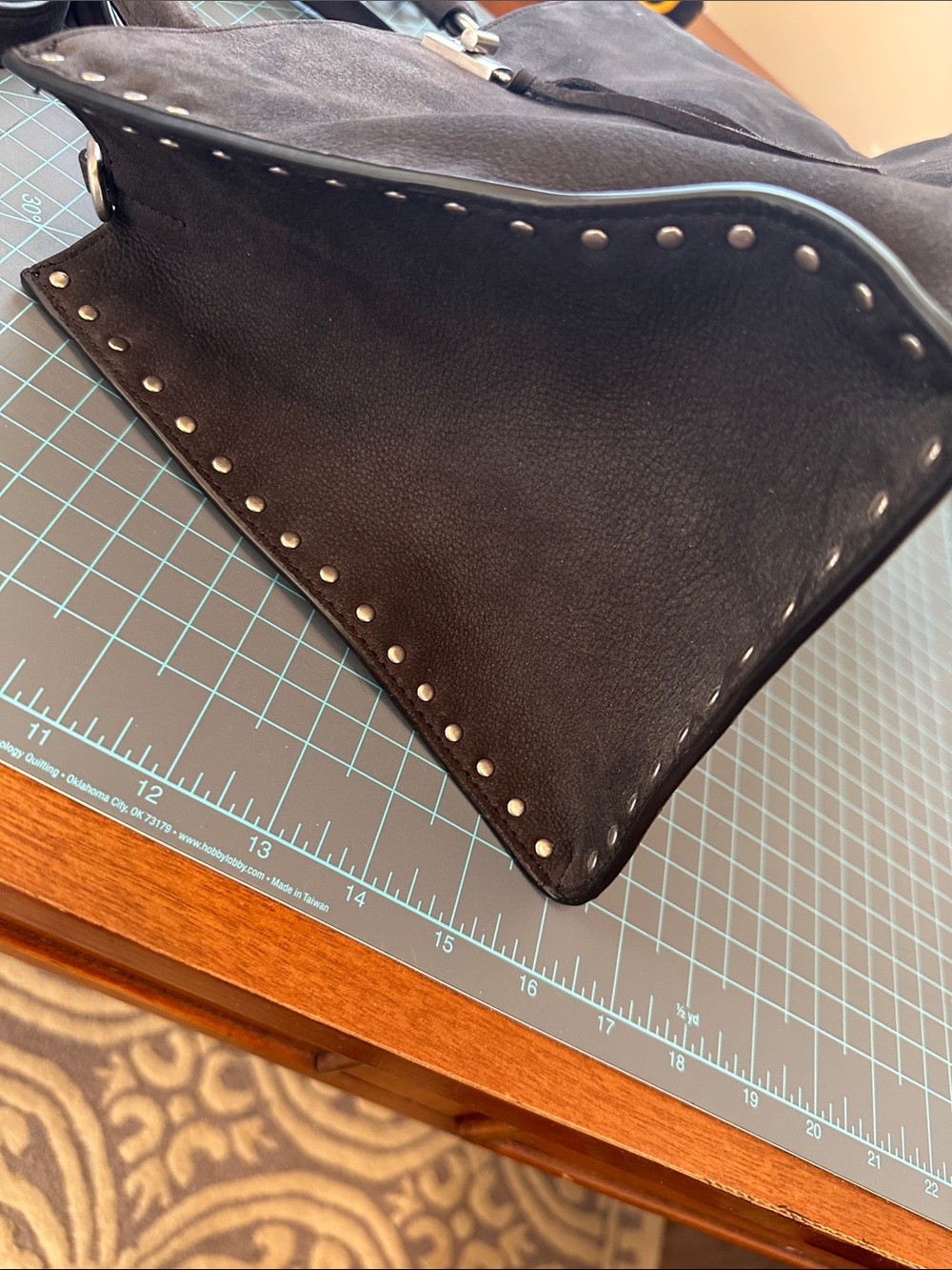 Rebecca Minkoff Black suede  Stud-Trimmed Women's Leather Tote - Picture 4 of 9